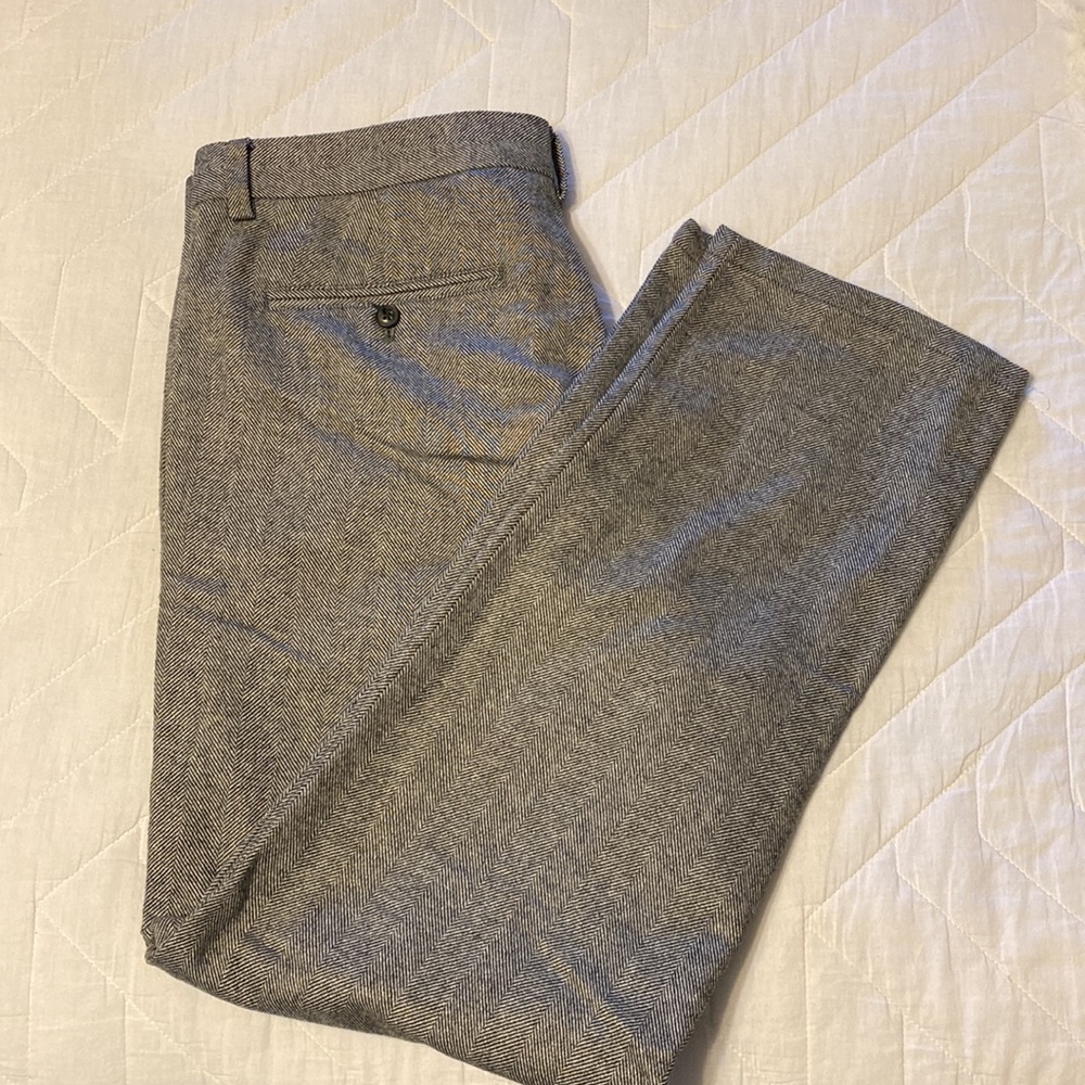 Herringbone Italian wool blend slacks Banana Republic